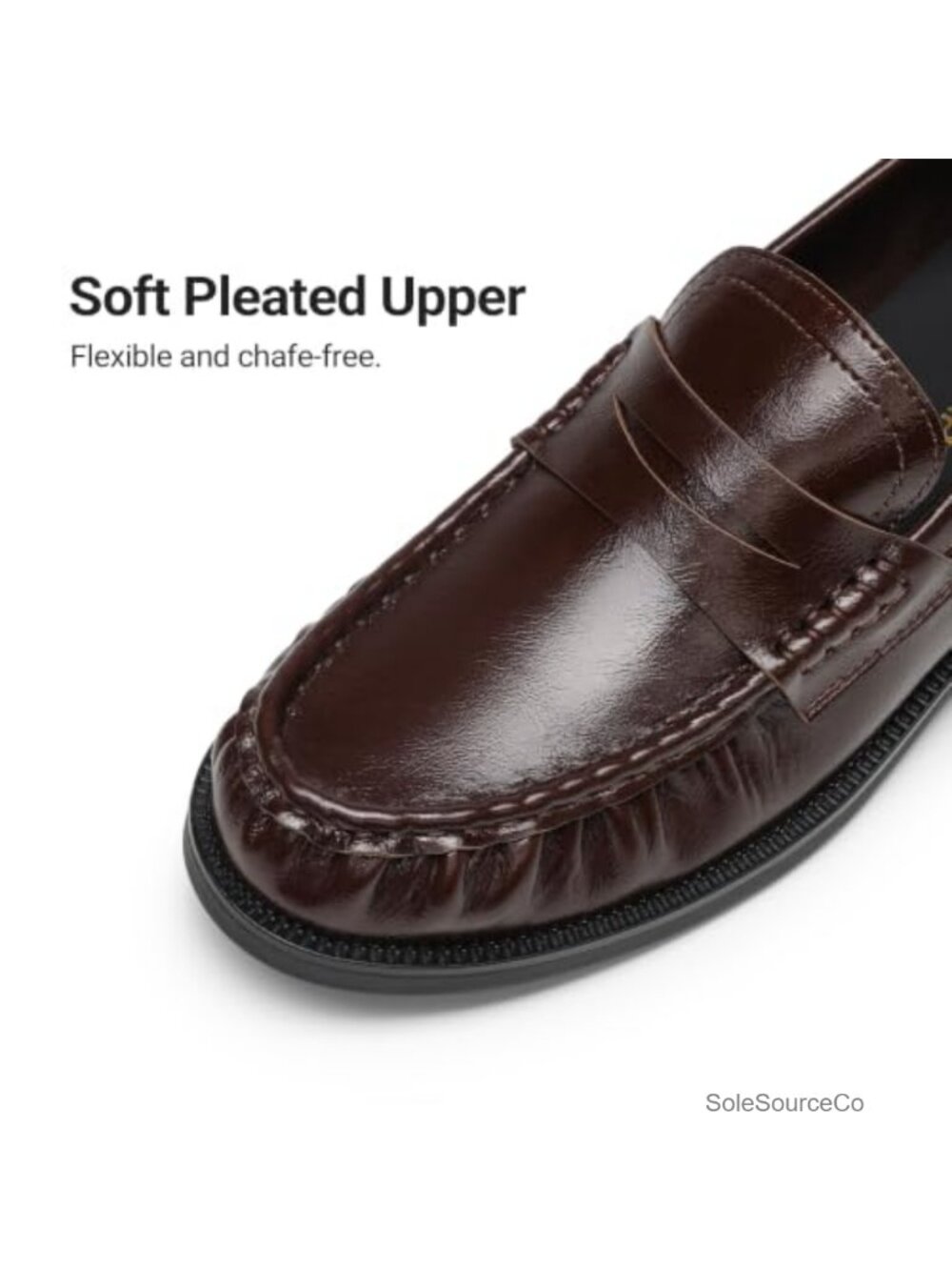 Penny Loafers Faux Leather Slip-On Business Casual Work Shoes - Picture 5 of 6
